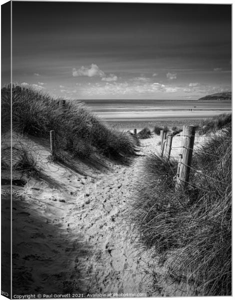 path in the dunes leading to the beach Canvas Print by Paul Gorvett
