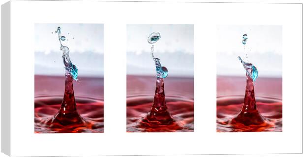 Blue on Red Collisions with a Single Valve Canvas Print by Antonio Ribeiro
