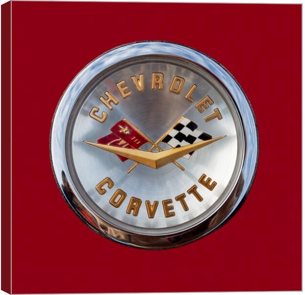 Chevrolet Corvette Emblem Canvas Print by Antonio Ribeiro