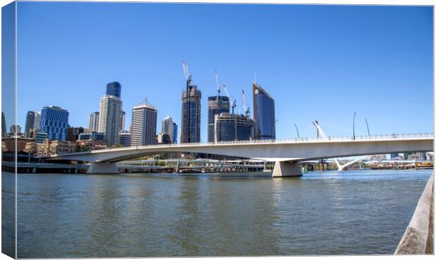 Brisbane Victoria Bridge over the Brisbane River Canvas Print by Antonio Ribeiro
