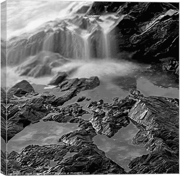 Rock Pool at Fistral Beach Newquay Canvas Print by Geoff Tydeman