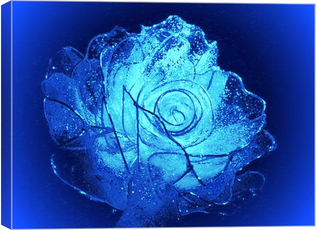 Blue Crystal Rose R 2D Canvas Print by Ferenc Kalmar