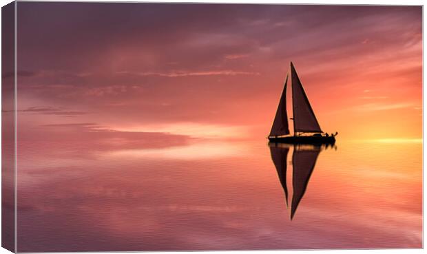 Sailing at Sunset Canvas Print by Jack Marsden