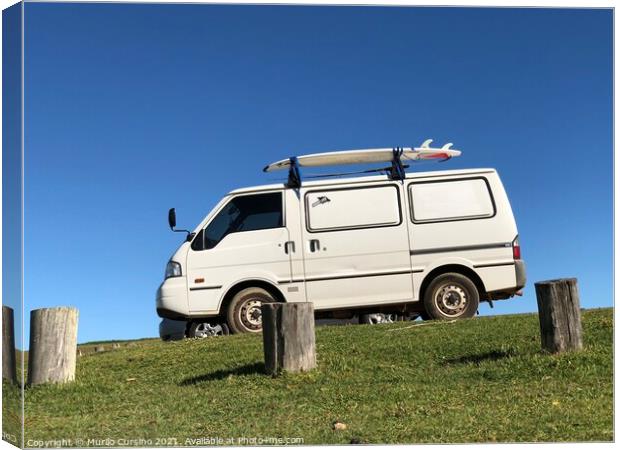 Van parking under blue sky Canvas Print by Murilo Cursino