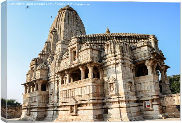 One of the temples within Chittorgarh fort in Rajasthan, India Canvas Print by Lucas D'Souza