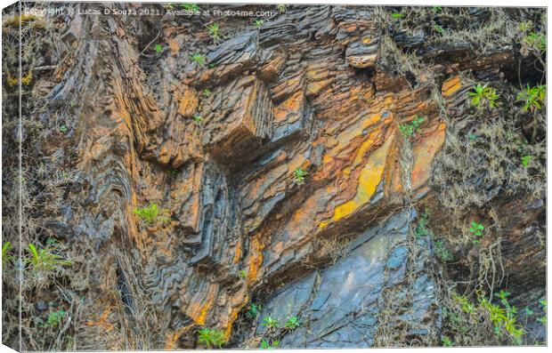 Layers of iron ore deposits  Canvas Print by Lucas D'Souza