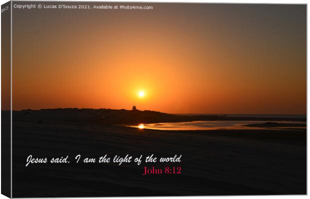 I am the light of the world Canvas Print by Lucas D'Souza