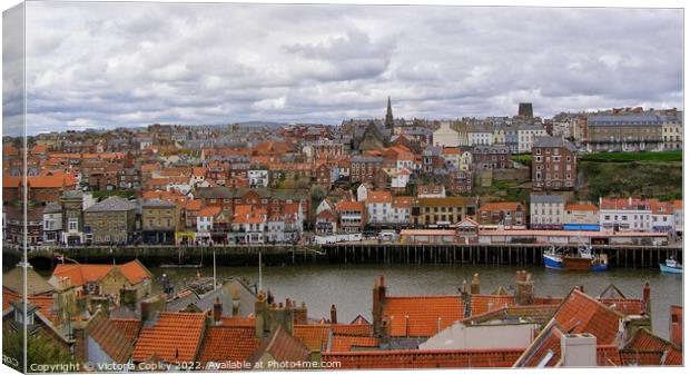 Whitby rooftops Canvas Print by Victoria Copley