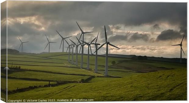 Royd Moor Wind Farm Canvas Print by Victoria Copley