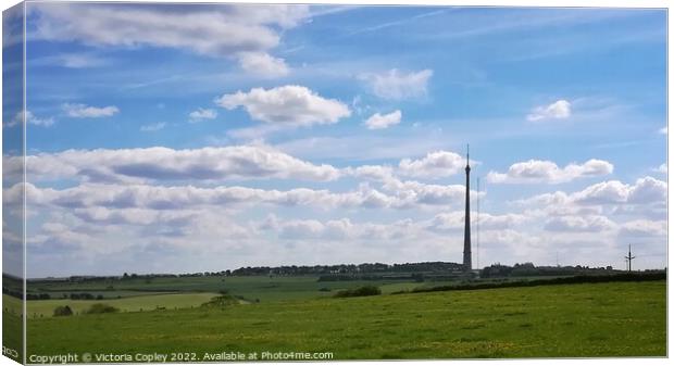 Emley Moor Mast Canvas Print by Victoria Copley