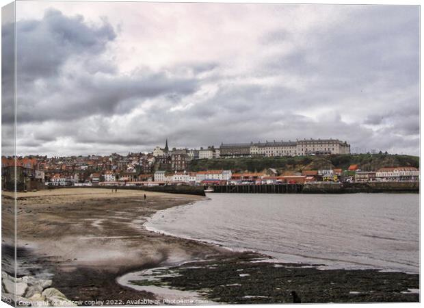 Whitby Coast Canvas Print by andrew copley