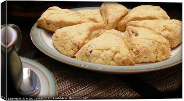 Orange Apricot Scones for Tea Canvas Print by Maria Janicki