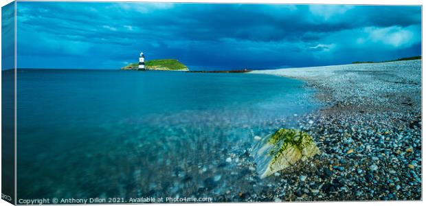 Penmon Lighthouse.  Canvas Print by Anthony Dillon