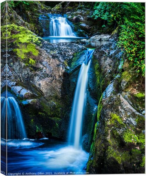 Double Waterfall  Canvas Print by Anthony Dillon