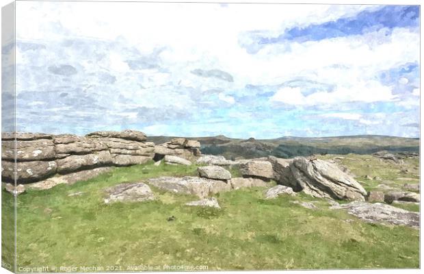 Granite Giants of Dartmoor Canvas Print by Roger Mechan