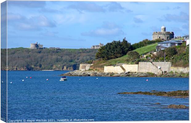 Coastal Fortresses Guarding Cornwall's Waters Canvas Print by Roger Mechan