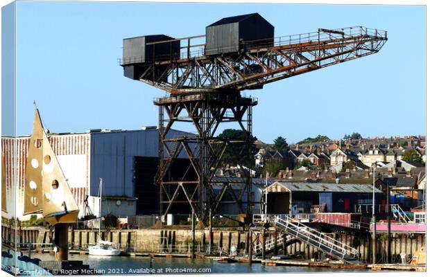 Iconic Crane of Cowes Canvas Print by Roger Mechan