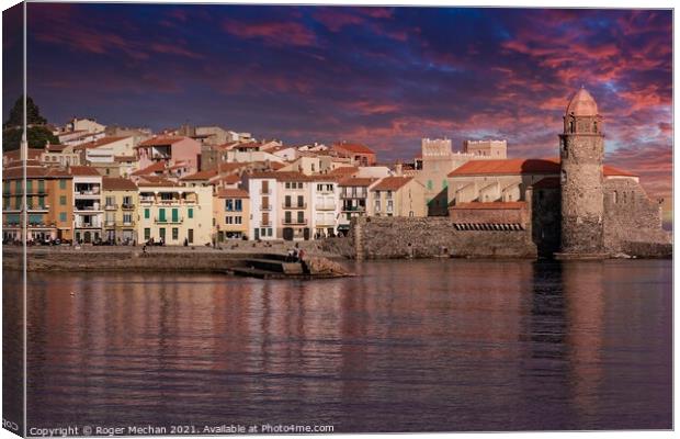 The Golden Hour in Collioure Canvas Print by Roger Mechan