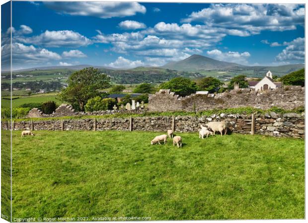 Serene Maughold and Snaefell Canvas Print by Roger Mechan