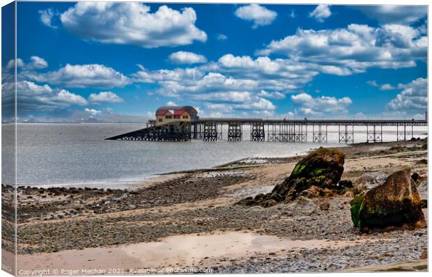 Iconic Mumbles Pier Canvas Print by Roger Mechan