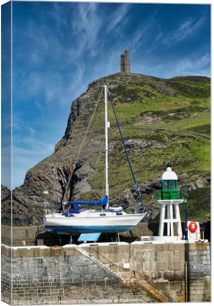 Serenity at Port Erin Canvas Print by Roger Mechan