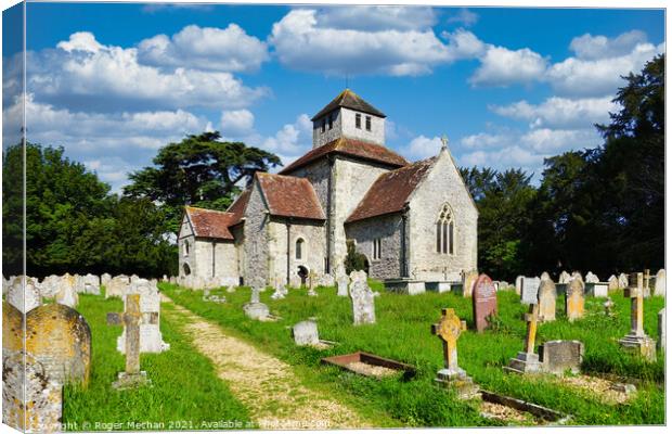 Ancient Beauty: St Mary's Church Breamore Canvas Print by Roger Mechan