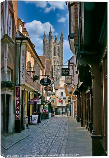 A Glimpse of Canterbury's Reverence Canvas Print by Roger Mechan