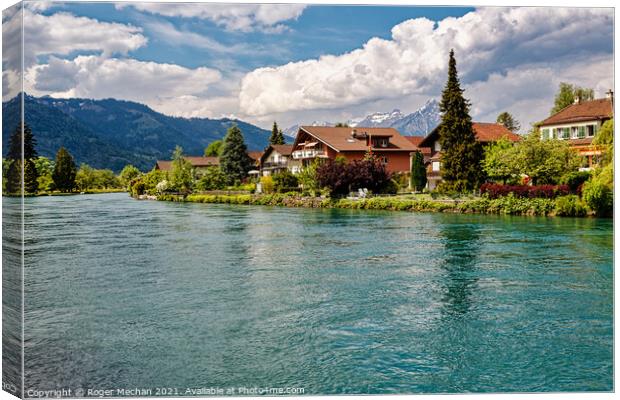 Serenity of Swiss Lake Canvas Print by Roger Mechan