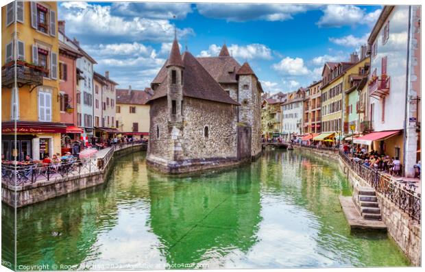 Annecy's Colorful Canal Canvas Print by Roger Mechan