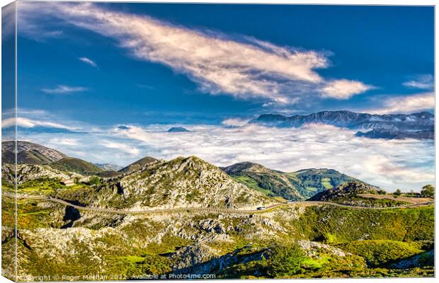 Enchanting Misty Valley in Picos Mountains Canvas Print by Roger Mechan