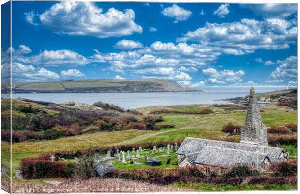 The Serenity of St Enodoc Church Canvas Print by Roger Mechan