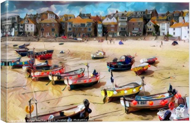 The Serenity of St Ives Beach Canvas Print by Roger Mechan