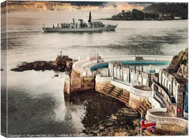 Crossing Plymouth Sound Canvas Print by Roger Mechan