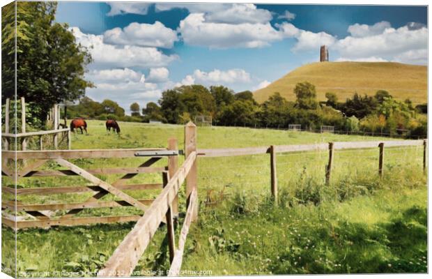 Mystic Glastonbury Tor Canvas Print by Roger Mechan