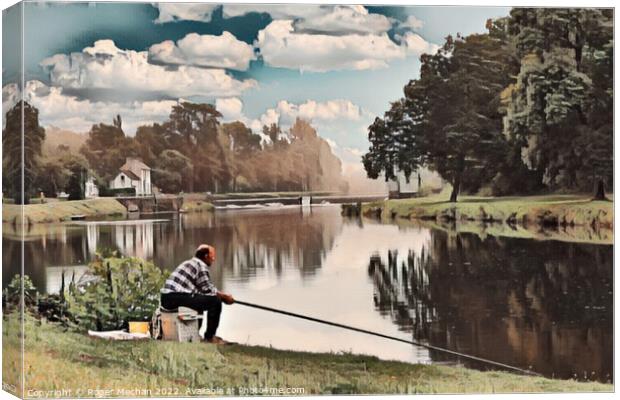 Tranquility by the Canal Canvas Print by Roger Mechan