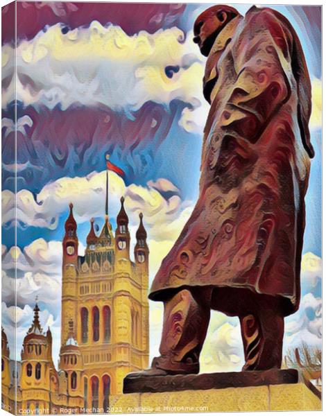 Churchill's Monumental Presence Canvas Print by Roger Mechan