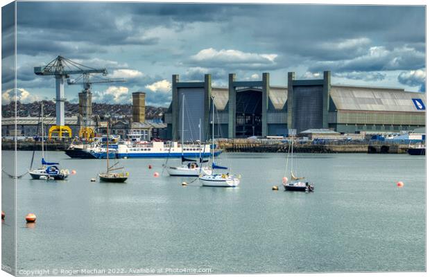 Devonport Dockyard Dominates the Skyline Canvas Print by Roger Mechan