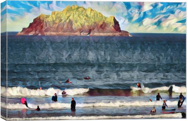 The Thrill of the Wave Canvas Print by Roger Mechan
