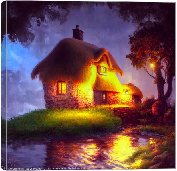 Enchanting Stone Cottage Canvas Print by Roger Mechan