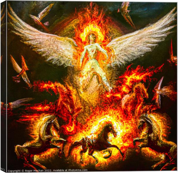 Descending Angel Canvas Print by Roger Mechan