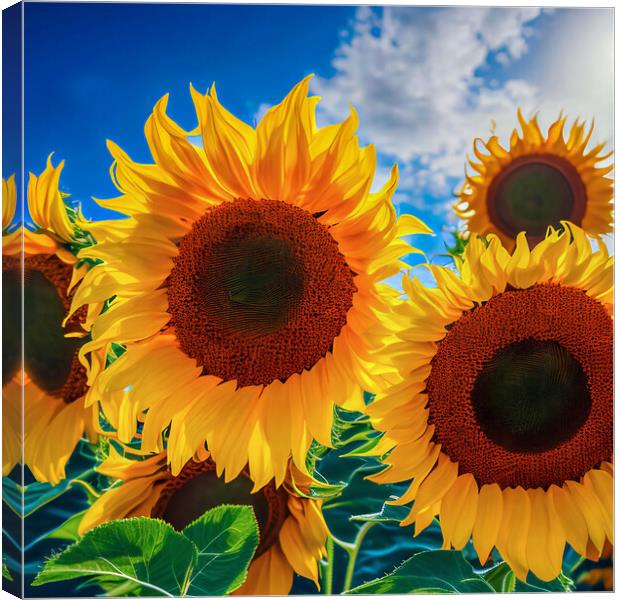 Sunflowers: A Bounty of Yellow Canvas Print by Roger Mechan