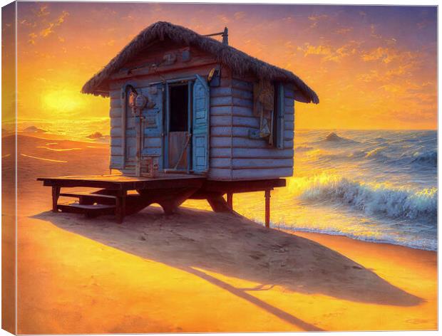 Golden Beach Haven Canvas Print by Roger Mechan