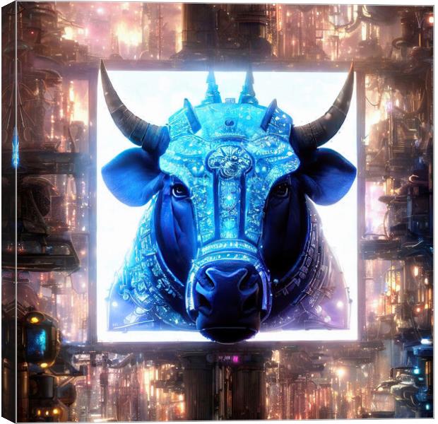 Taurus Bull: A Birthday Treat Canvas Print by Roger Mechan