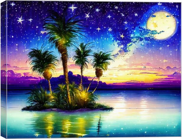 Shimmering Oasis Canvas Print by Roger Mechan