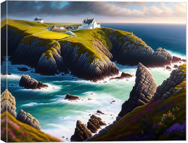 Last House on the Clifftop Canvas Print by Roger Mechan