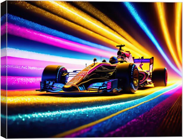 Psychedelic Hyperspeed Race Canvas Print by Roger Mechan