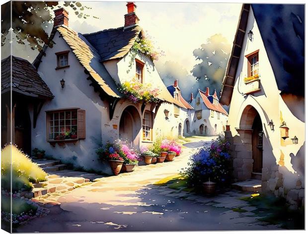 Serenity of a Dorset Countryside Village Canvas Print by Roger Mechan
