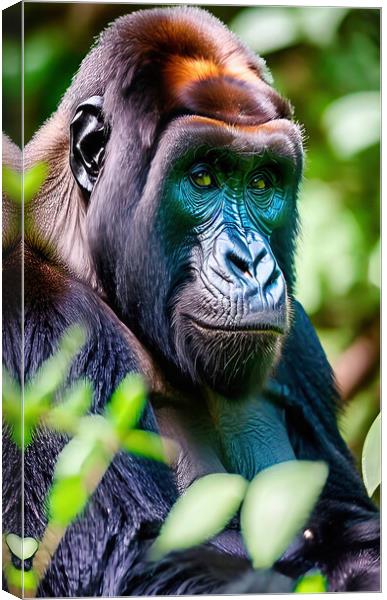 Contemplative King of the Jungle Canvas Print by Roger Mechan