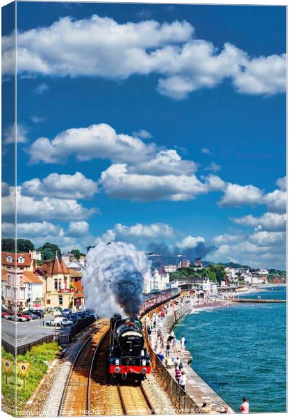 The Mighty Kings Class Train Canvas Print by Roger Mechan