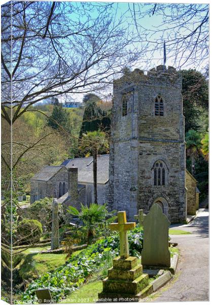 St-Just-in-Roseland church  Canvas Print by Roger Mechan